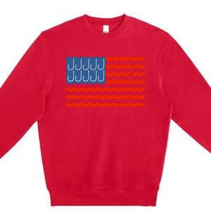 Fishing American Flag Patriotic Fishing 4th Of July Premium Crewneck Sweatshirt