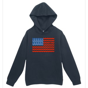 Fishing American Flag Patriotic Fishing 4th Of July Urban Pullover Hoodie