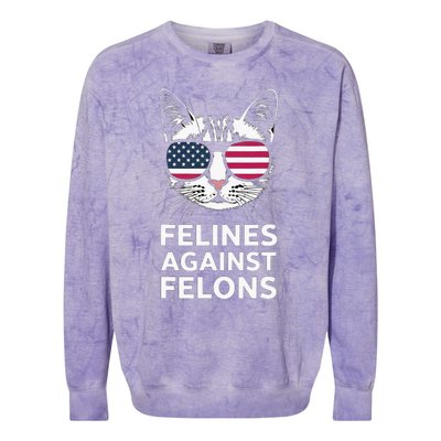 Felines Against Felons Kamala Harris Colorblast Crewneck Sweatshirt