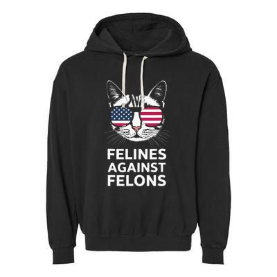 Felines Against Felons Kamala Harris Garment-Dyed Fleece Hoodie