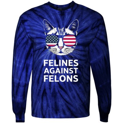 Felines Against Felons Kamala Harris Tie-Dye Long Sleeve Shirt