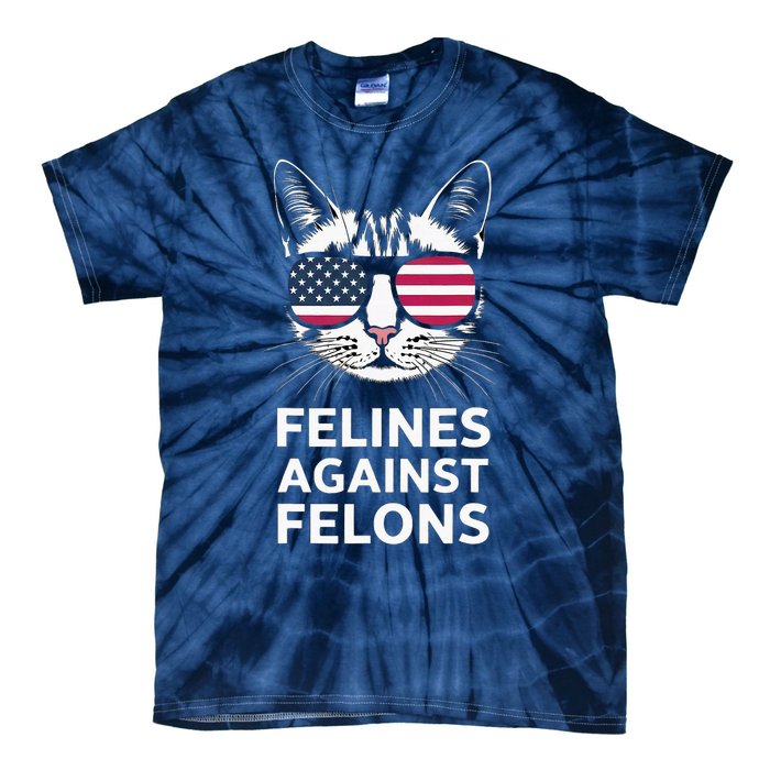 Felines Against Felons Kamala Harris Tie-Dye T-Shirt