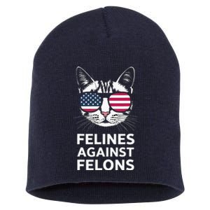 Felines Against Felons Kamala Harris Short Acrylic Beanie