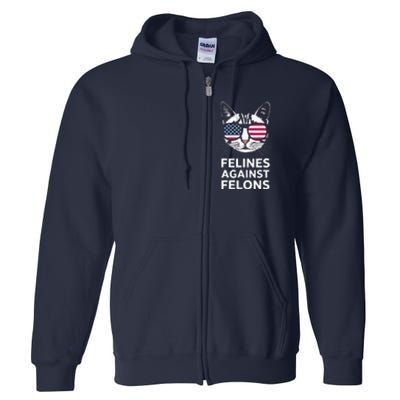 Felines Against Felons Kamala Harris Full Zip Hoodie