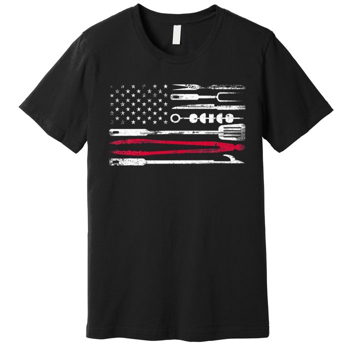 Funny American Flag Grilling Tools Bbq Grill Barbecue Tool Premium T-Shirt