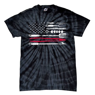 Funny American Flag Grilling Tools Bbq Grill Barbecue Tool Tie-Dye T-Shirt