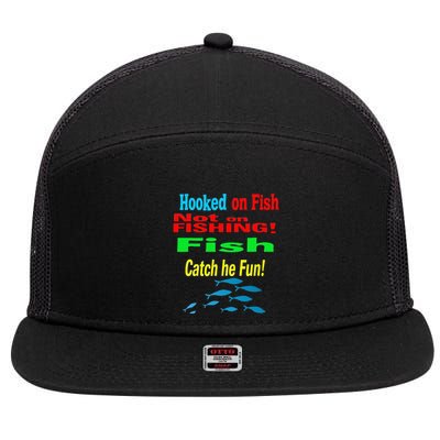 Fish And Fishing Boats Clipart 7 Panel Mesh Trucker Snapback Hat