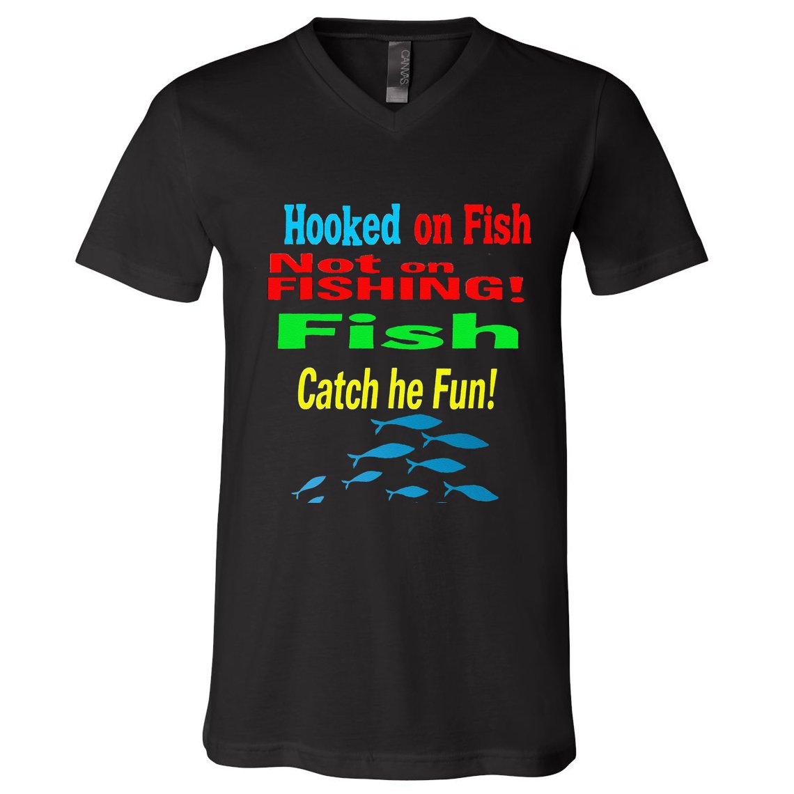 Fish And Fishing Boats Clipart V-Neck T-Shirt