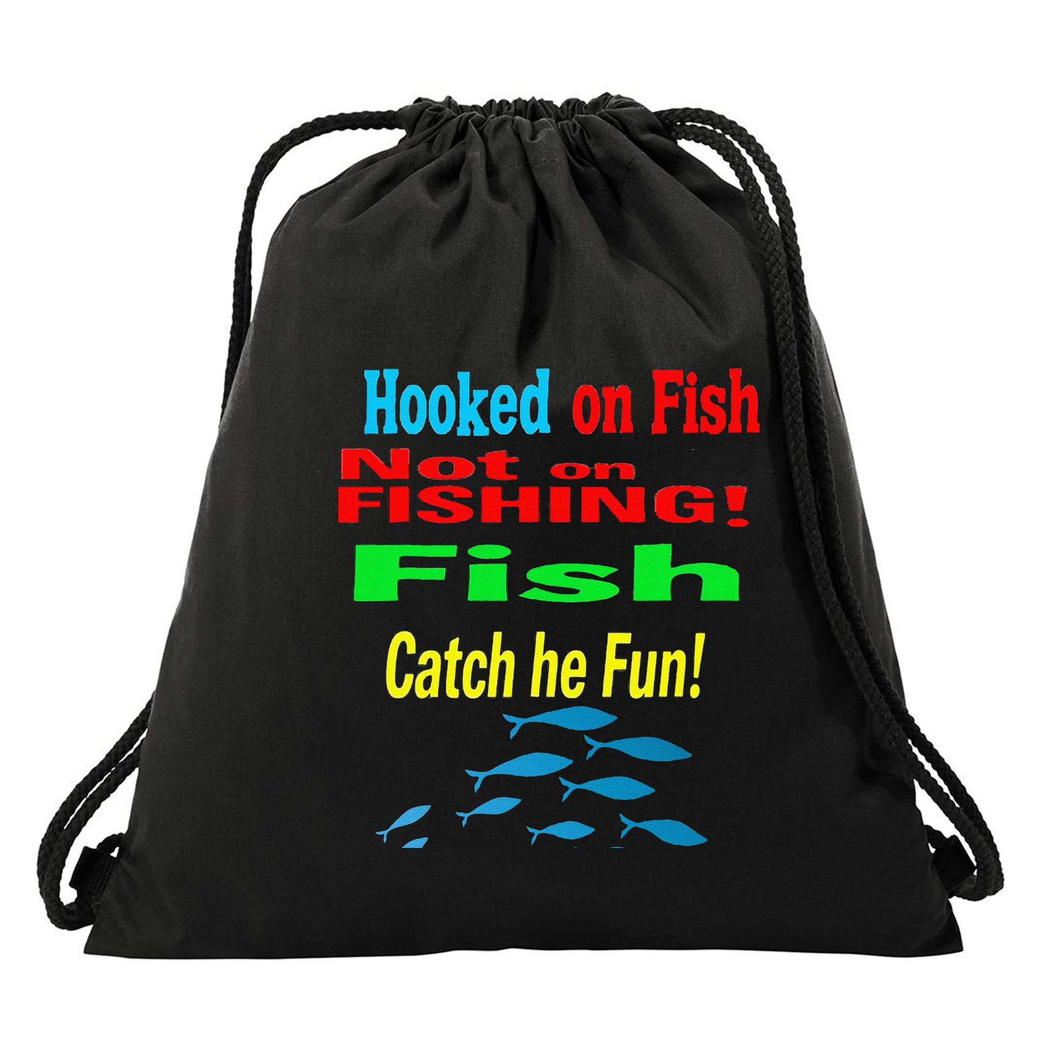 Fish And Fishing Boats Clipart Drawstring Bag