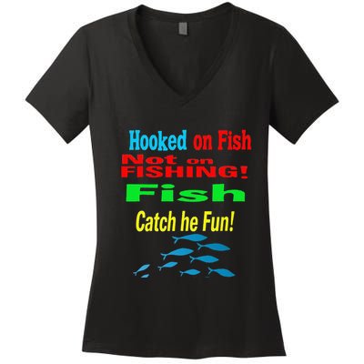 Fish And Fishing Boats Clipart Women's V-Neck T-Shirt