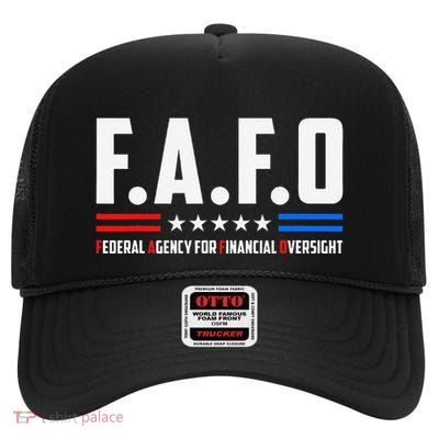 Federal Agency For Financial Oversight Funny Fafo Doge Alt High Crown Mesh Back Trucker Hat