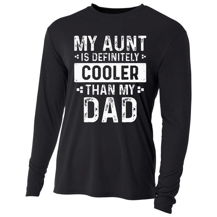 Funny Aun For Boy Girl Auntie Niece Nephew Cooling Performance Long Sleeve Crew