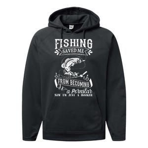 Fisherman American Flag Fishing Rod Fishing Lover Performance Fleece Hoodie