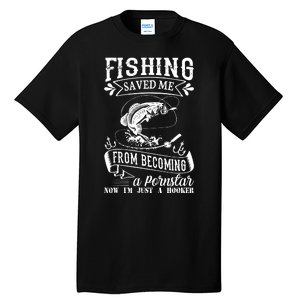 Fisherman American Flag Fishing Rod Fishing Lover Tall T-Shirt