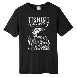 Fisherman American Flag Fishing Rod Fishing Lover Tall Fusion ChromaSoft Performance T-Shirt