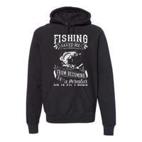 Fisherman American Flag Fishing Rod Fishing Lover Premium Hoodie