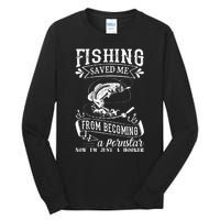 Fisherman American Flag Fishing Rod Fishing Lover Tall Long Sleeve T-Shirt