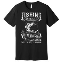 Fisherman American Flag Fishing Rod Fishing Lover Premium T-Shirt