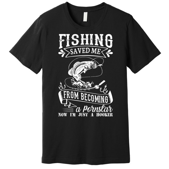 Fisherman American Flag Fishing Rod Fishing Lover Premium T-Shirt