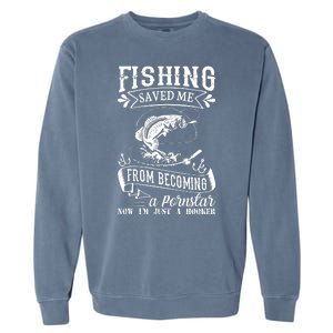 Fisherman American Flag Fishing Rod Fishing Lover Garment-Dyed Sweatshirt