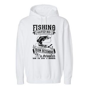 Fisherman American Flag Fishing Rod Fishing Lover Garment-Dyed Fleece Hoodie