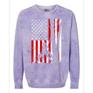 Funny American Flag Arborist Gift Cool Tree Lover Gift Colorblast Crewneck Sweatshirt