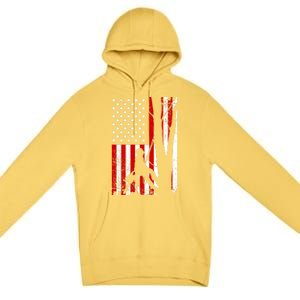 Funny American Flag Arborist Gift Cool Tree Lover Gift Premium Pullover Hoodie