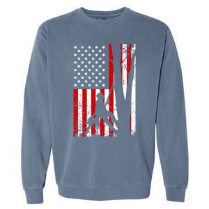 Funny American Flag Arborist Gift Cool Tree Lover Gift Garment-Dyed Sweatshirt