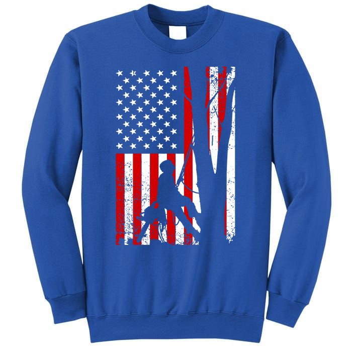 Funny American Flag Arborist Gift Cool Tree Lover Gift Sweatshirt