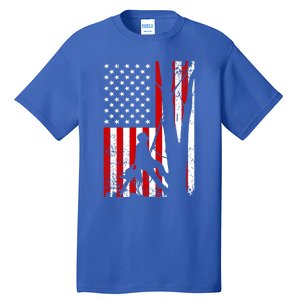 Funny American Flag Arborist Gift Cool Tree Lover Gift Tall T-Shirt