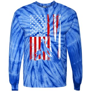 Funny American Flag Arborist Gift Cool Tree Lover Gift Tie-Dye Long Sleeve Shirt