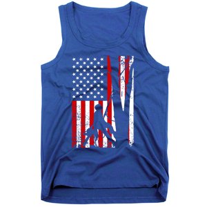 Funny American Flag Arborist Gift Cool Tree Lover Gift Tank Top