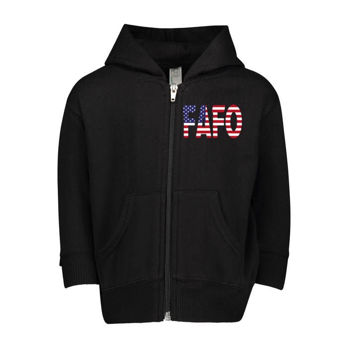 FAFO American Flag Toddler Zip Fleece Hoodie