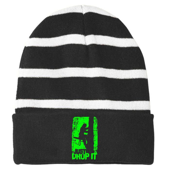 Funny Arborist For Men Women Lumberjack Gift Idea Striped Beanie with Solid Band