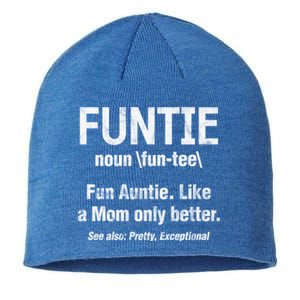 Fun Auntie Funtie Definition Like Mom Only Better Distressed Gift Sustainable Beanie