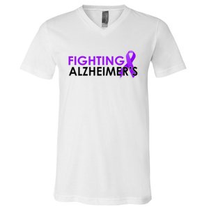 Fighting Alzheimer's V-Neck T-Shirt