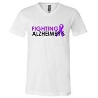 Fighting Alzheimer's V-Neck T-Shirt