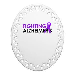 Fighting Alzheimer's Ceramic Oval Ornament