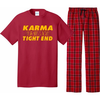 Funny American Football Karma Is My Tight End Pajama Set