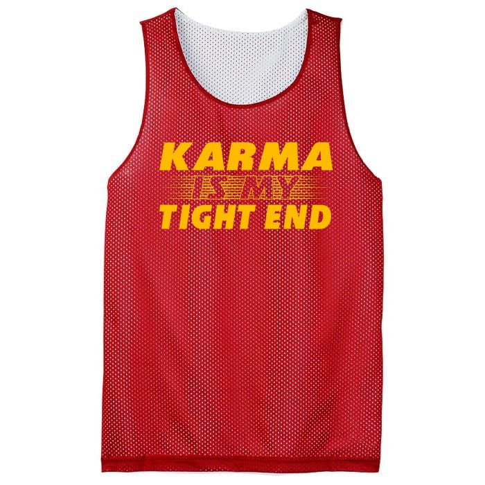 Funny American Football Karma Is My Tight End Mesh Reversible Basketball Jersey Tank