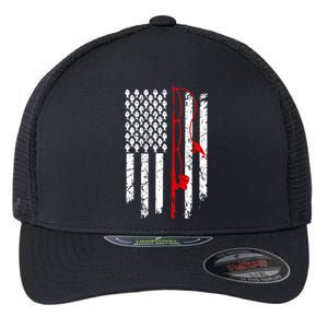 Fishing American Flag Husband Son Grandson Funny Fisherman Flexfit Unipanel Trucker Cap