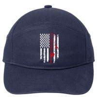 Fishing American Flag Husband Son Grandson Funny Fisherman 7-Panel Snapback Hat