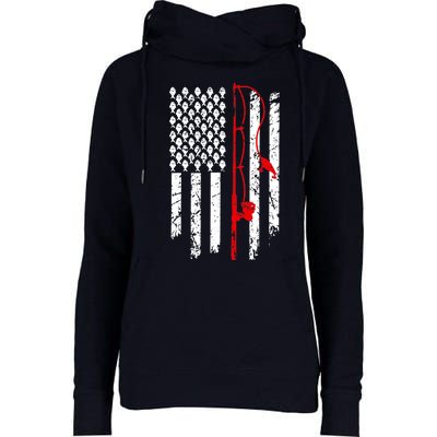 Fishing American Flag Husband Son Grandson Funny Fisherman Womens Funnel Neck Pullover Hood