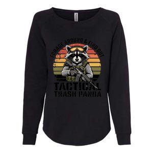 Forage Around & Find Out Tactical Trash Panda Funny Raccoon Womens California Wash Sweatshirt