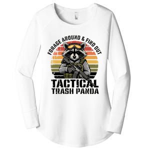 Forage Around & Find Out Tactical Trash Panda Funny Raccoon Women's Perfect Tri Tunic Long Sleeve Shirt