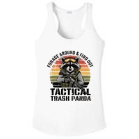 Forage Around & Find Out Tactical Trash Panda Funny Raccoon Ladies PosiCharge Competitor Racerback Tank