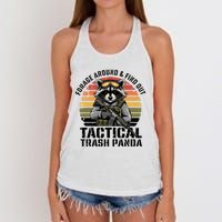 Forage Around & Find Out Tactical Trash Panda Funny Raccoon Women's Knotted Racerback Tank