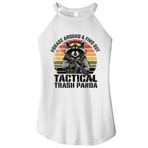 Forage Around & Find Out Tactical Trash Panda Funny Raccoon Women's Perfect Tri Rocker Tank