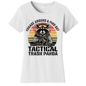 Forage Around & Find Out Tactical Trash Panda Funny Raccoon Women's T-Shirt