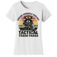 Forage Around & Find Out Tactical Trash Panda Funny Raccoon Women's T-Shirt